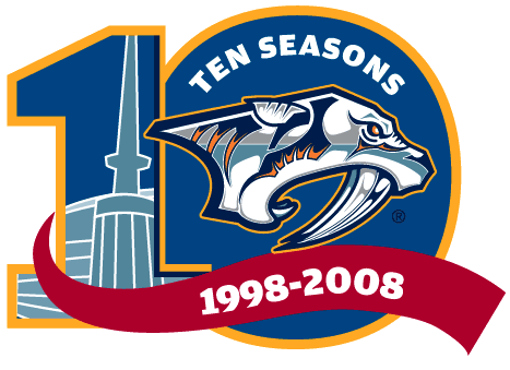 Nashville Predators 2008 Anniversary Logo iron on heat transfer